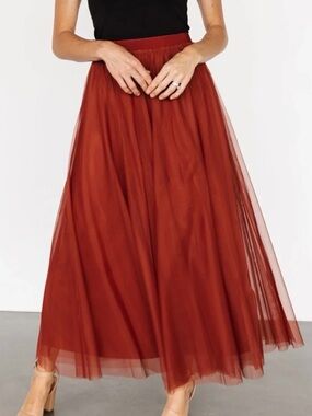 Baltic Born Mila Rust Red Tulle Maxi Skirt Sz 1X